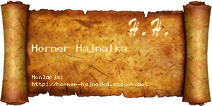 Horner Hajnalka névjegykártya